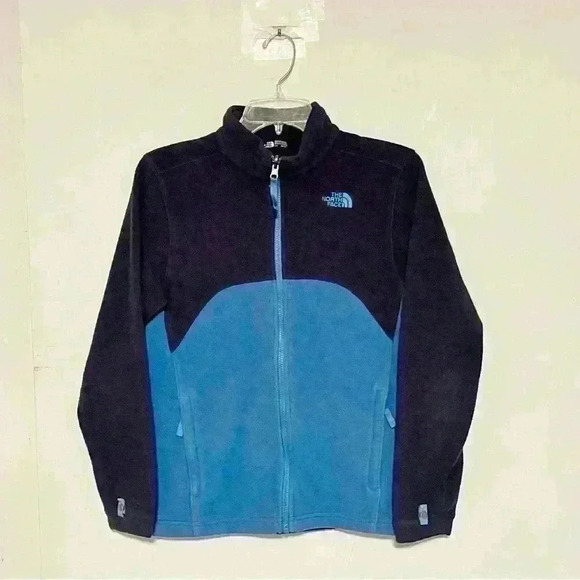 The North Face Boys Navy Blue Fleece Denali Jacket Full Zip Size Large